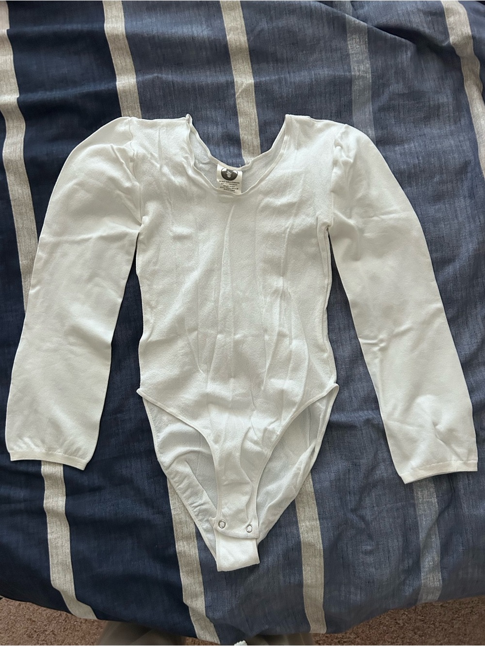White Long-Sleeve One-Piece Bodysuit